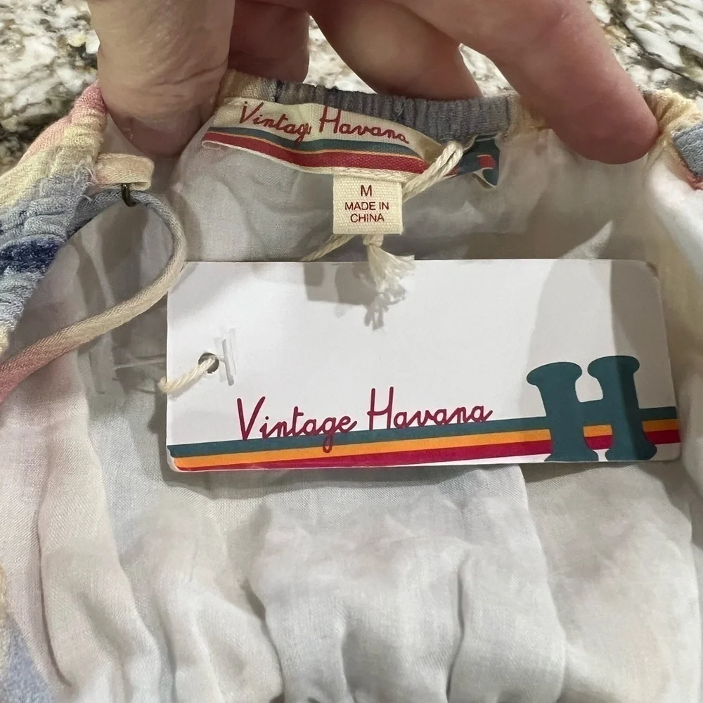 NWT Vintage Havana Pastel Stripe Cut Out Romper